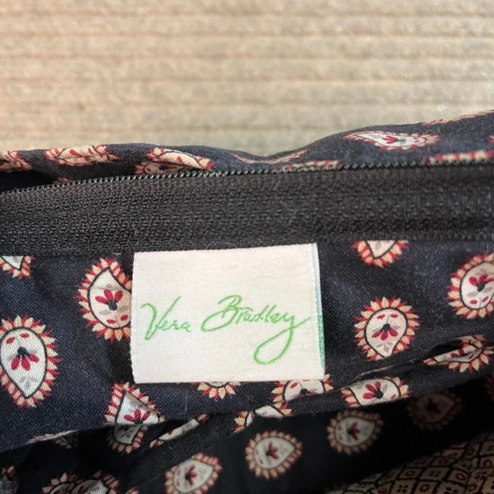 Vintage Vera Bradley Navy Paisley Quilted Cotton Shoulder Bag Mini Hobo Purse